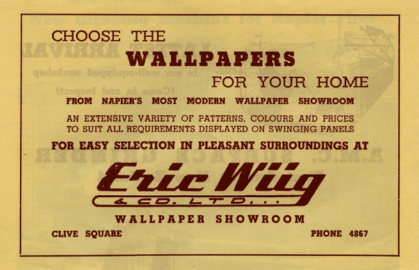 1961 Wallpaper Advert Hawkes Bay Photo News